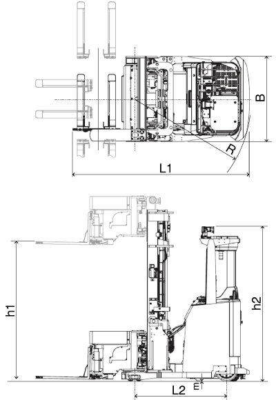 Rinova AGF ラックストッカー 二面図